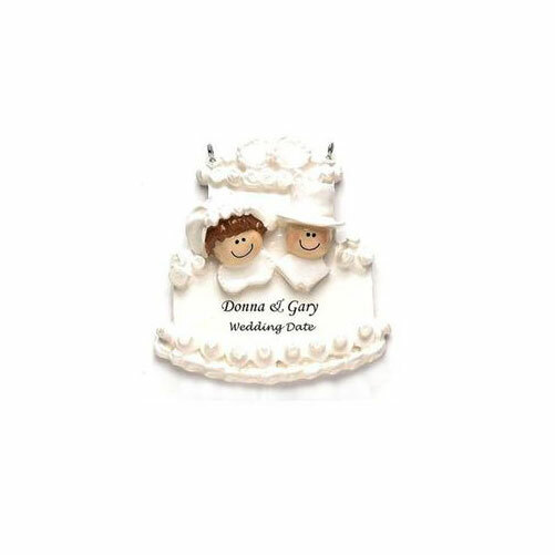 Personalized Wedding Cake Blonde Christmas Tree Ornament  