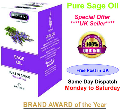 Salbeiöl 100% rein 30ml natürliches Kräuteröl von Hemani Produkte 1x Packung