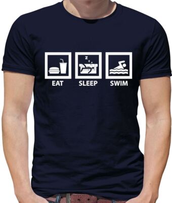 Eat Sleep Swim - Mens T-Shirt - Swimmer Swimming Freestyle Water Equipment
