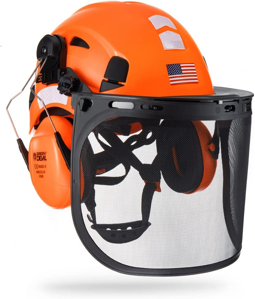 Forestry Safety Helmet Chainsaw Helmet with Mesh Face Shield and