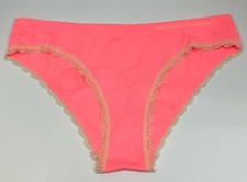 Victoria's Secret VTG 2013 Seamless Ruffle Coral Pink Cheekini Bikini Panty Sz L