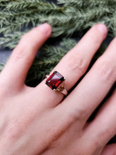 925 Sterling Silver Natural Red Garnet Ring January Birthstone Girls And Women