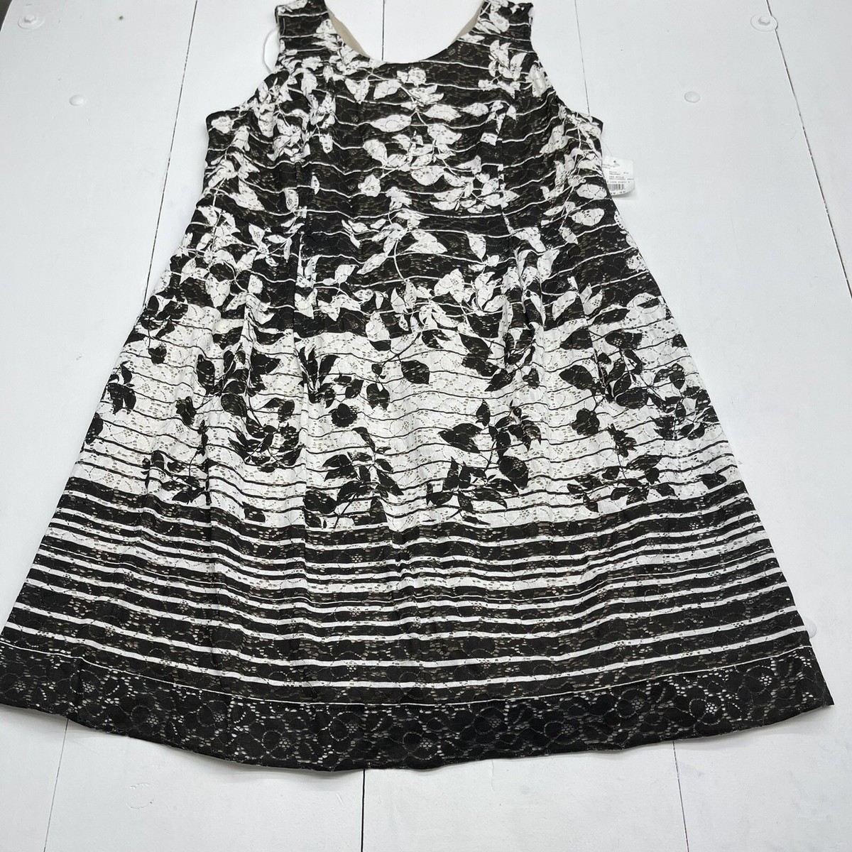 Signature By Robbie Bee Black White Lace Dress Womens Size 18W