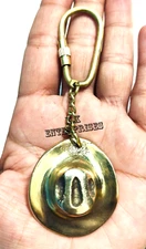 One Piece Hat Brass Pendant Keychain Keyring, Beautiful Gift