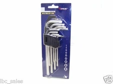 9Pc Tamper Torx L Wrench T10 T15 T20 T25 T27 T30 T40 T45 T50  Long Handle