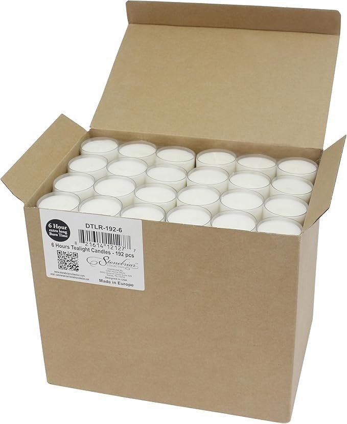 Stonebriar 192 Count White Unscented 6 to 7 Hour Extended 192 Pack, clear cup