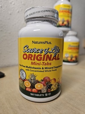 NaturesPlus Source Of Life Original 180 Mini-Tabs Multivitamin Sealed Exp 11/27