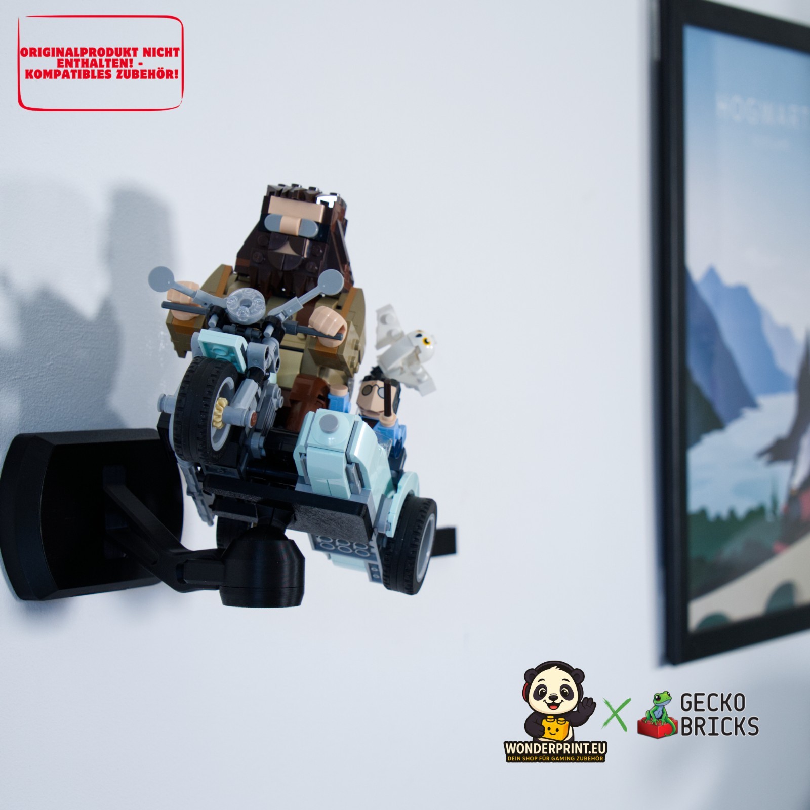 Wandhalterung passend für LEGO® Harry Potter Hagrids Harrys Motorradtour 76443