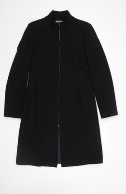 Fiorelli langer Damenmantel schwarz Wollmischung mit Reißverschluss S