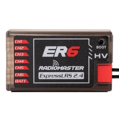 ER6 2.4G 6CH 100mw CRSF PWM Receiver for Fixed-Wing Aircraft