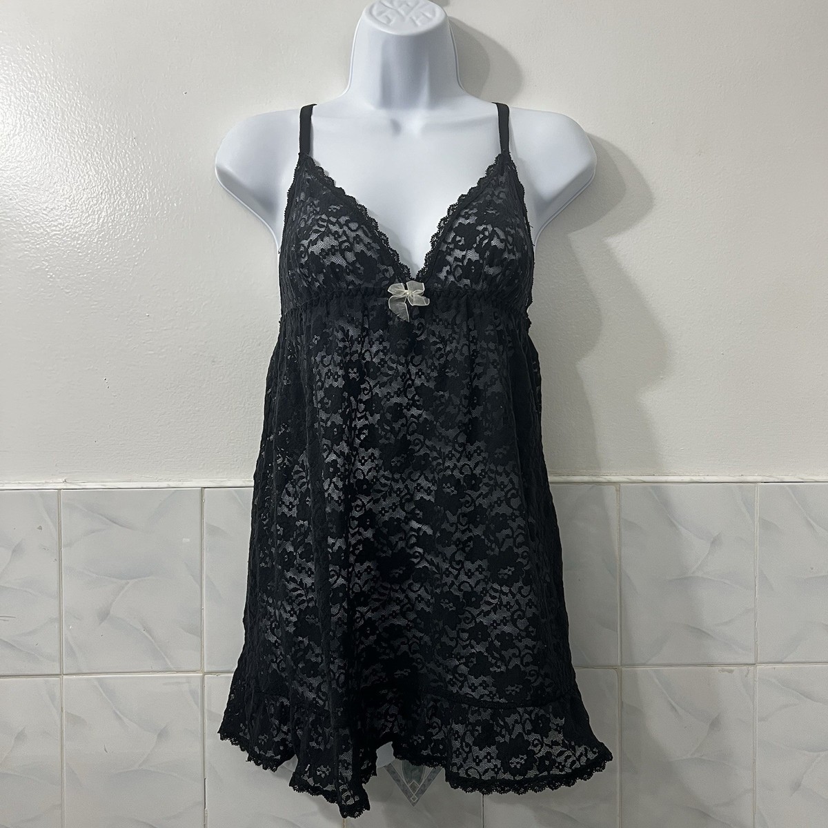 Vintage Victoria's Secret Sheer Lace Babydoll Lingerie Mini Dress L Whimsygoth | eBay Vintage Victoria's Secret Sheer Lace Babydoll Lingerie Mini Dress L Whimsygoth | eBay