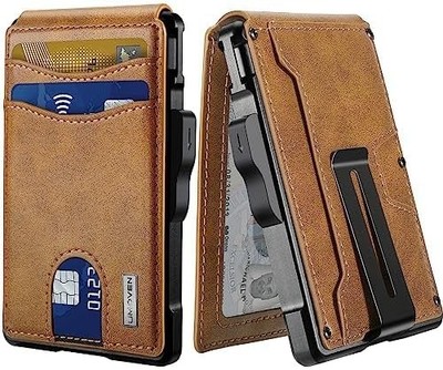 Wallet for Men - with Money Clip Slim Leather Slots Credit Card Holder RFID Bloc