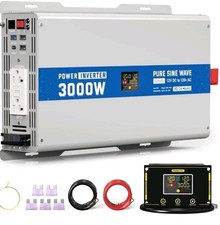 3000W Pure Sine Wave Power Inverter 12V DC to 120V AC Converter 6000 Watt...