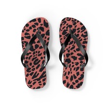 Pink Animal Beach Sandals, Slides for Summer, Flip Flops, Water Resistant