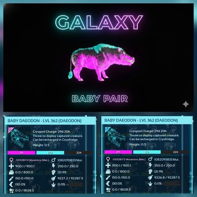 DAEODON TOP FOOD BABY PAIR ARK ASCENDED PVE OFFICIAL PC/XBOX/PS5