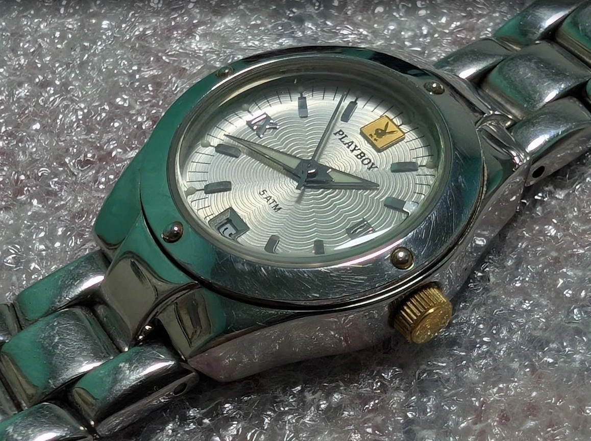 RARE VINTAGE Playboy Time Force  SWISS LEDIES Watch.NEW BATTERY. dial 26mm
