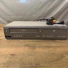 Magnavox DVD VCR Combo MWD2206 4 Head VHS Recorder Player Gray With Cables