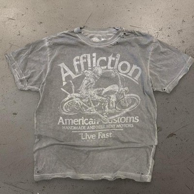 Mens Distressed Affliction Tee SZ L
