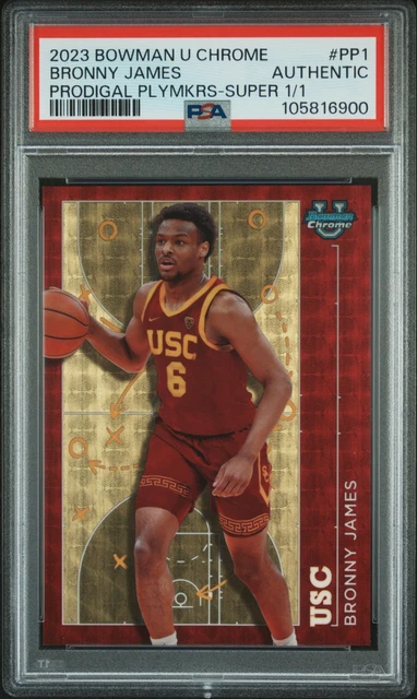 2023-24 Bowman U Chrome Bronny James Gold Superfractor 1/1 PSA RC Rookie Lakers