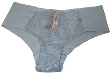 Victoria Secret Blue Lace Front Cheeky Panties Size XL NWT