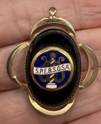 FAB! VINTAGE ENAMEL BARBERSHOP S.P.E.B.O.S.A. PENDANT
