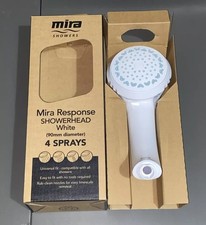 MIRA RESPONSE SHOWER HEAD IN WHITE 4 SPRAY BRAND NEW IN NEW STYLE PACKAGING £24