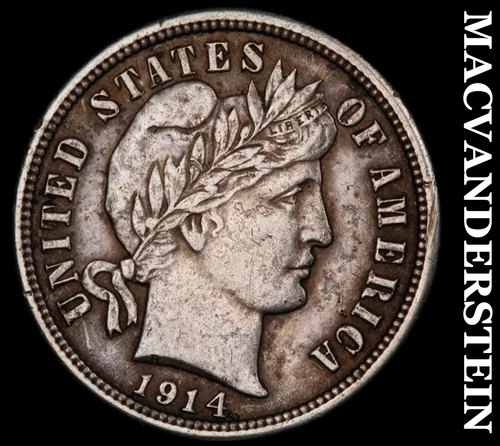 1914 Barber Dime- Extra Fine++ Better Date No Reserve #i8431