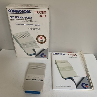 Commodore 64 Modem 300 Model 1660 Vintage W/Box & Paperwork