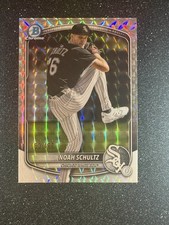 2025 Bowman Chrome Noah Schultz Silver Geometric Refractor /499 White Sox