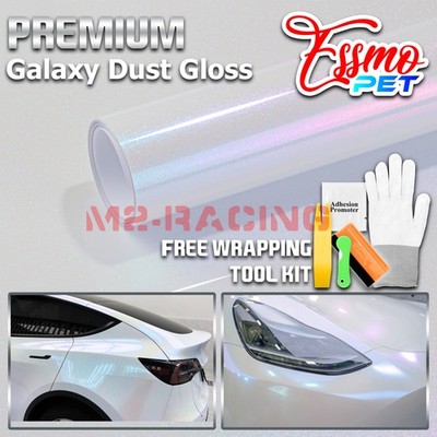 ESSMO PET Galaxy Dust Gloss White Blue Auto Car Vehicle Vinyl Wrap Decal Sticker