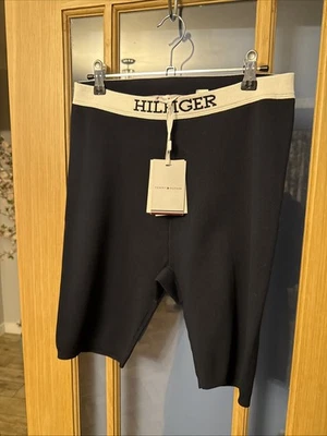 Tommy Hilfiger Women's UK M Blue Navy Ribbed Logo Shorts New With Tags RRP £68 - Image 1 of 4