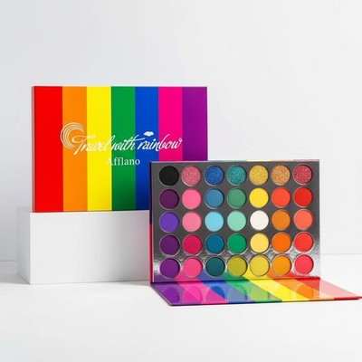 Afflano Lidschattenpalette 35 Farben Bunt Glitzer & Matt hochpigmentiert