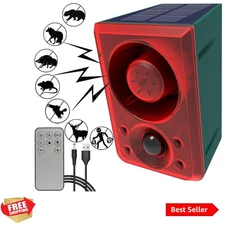 Solar Outdoor Motion Sensor Alarm - Dog Barking & Gunshot Sound 130db Motion ...