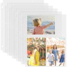 50 Pack 4x6 Photo Sleeves for 3 Ring Binder, Heavy-Duty Archival Photo Page