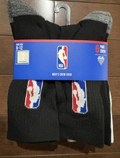 New NBA 6 Pairs Men Black Crew Socks