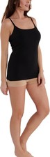 Skinnygirl Women's Cotton Camisole Tank Top with Shelf Bra Black MEDIUM