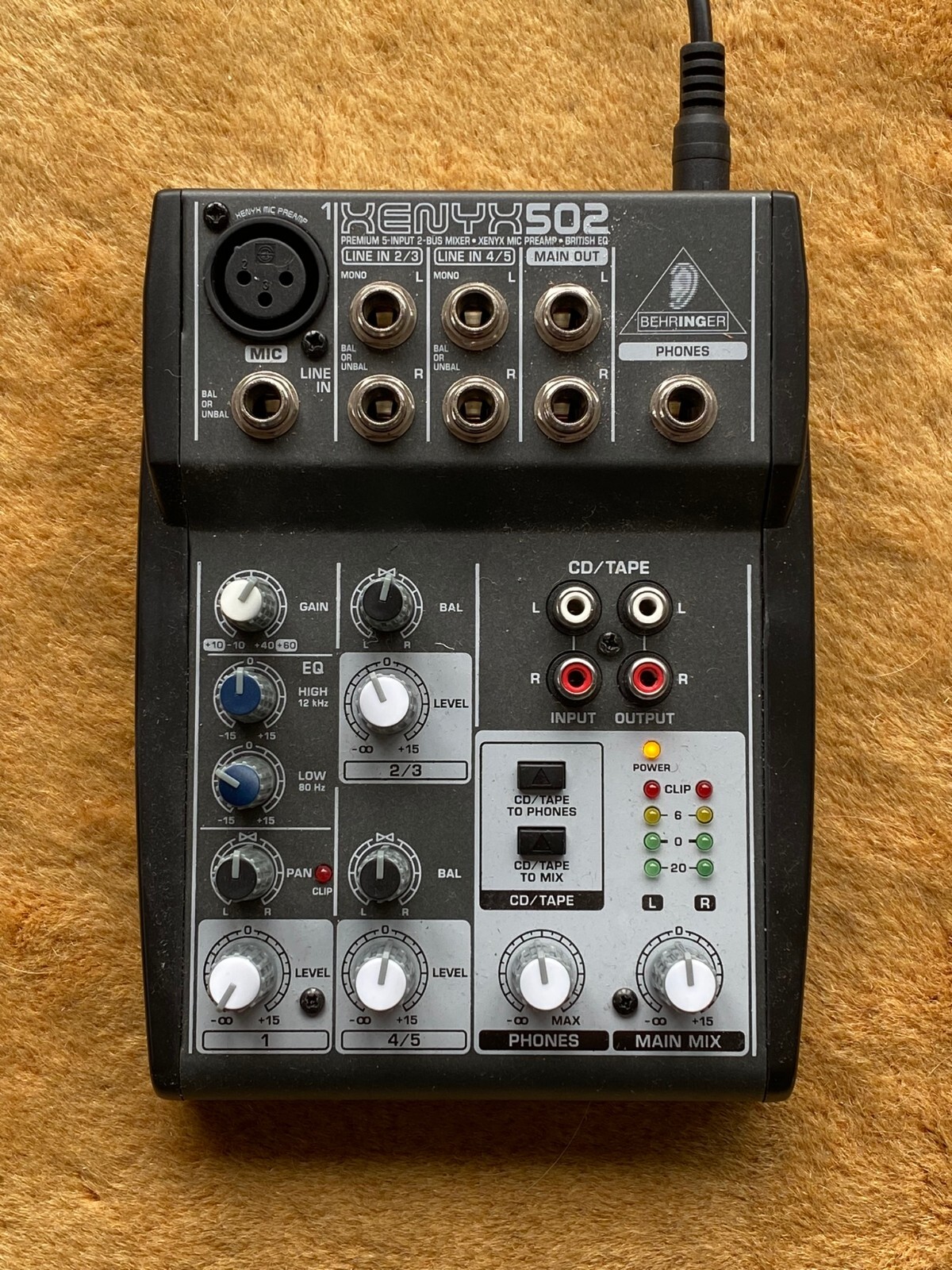 Behringer Xenyx 502 Mixer 5 input 2 bus with Power Supply eBay