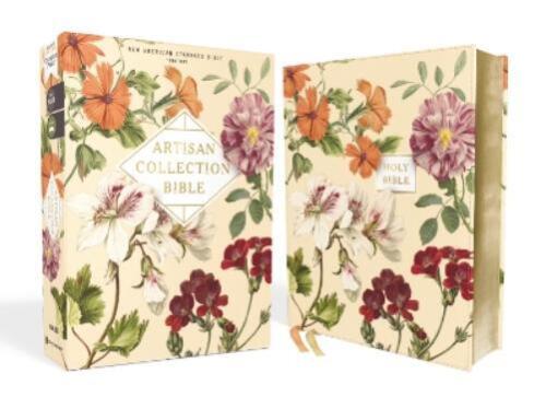 NASB, Artisan Collection Bible, Leathersoft, Almond Floral, Red  (Leather Bound) - Zdjęcie 1 z 1
