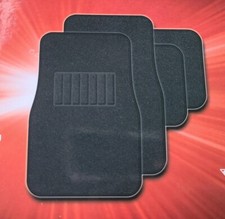 MOTOR TREND HD Carpet Floor Mats in Charcoal - Plush & Durable w/ Heel Pads