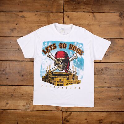 Gildan MLB T-Shirt L 90s Pittsburgh Pirates Bucs weiß Tee