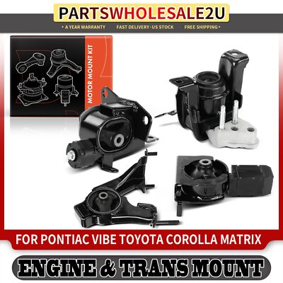 A-Premium 4-Piece Engine Mount Kit For 2014-2019 Toyota Corolla 1.8L - Manual Or CVT
