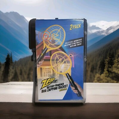 Zap It! Electric Bug Zapping Racket Fly Zapper Size Medium 2 Pack