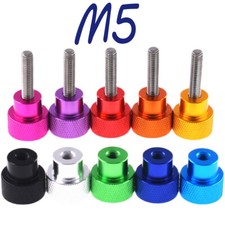 M5 Knurled Thumb Screws Aluminium Hand Grip Stainless Steel Thread Rod Bolt Kit