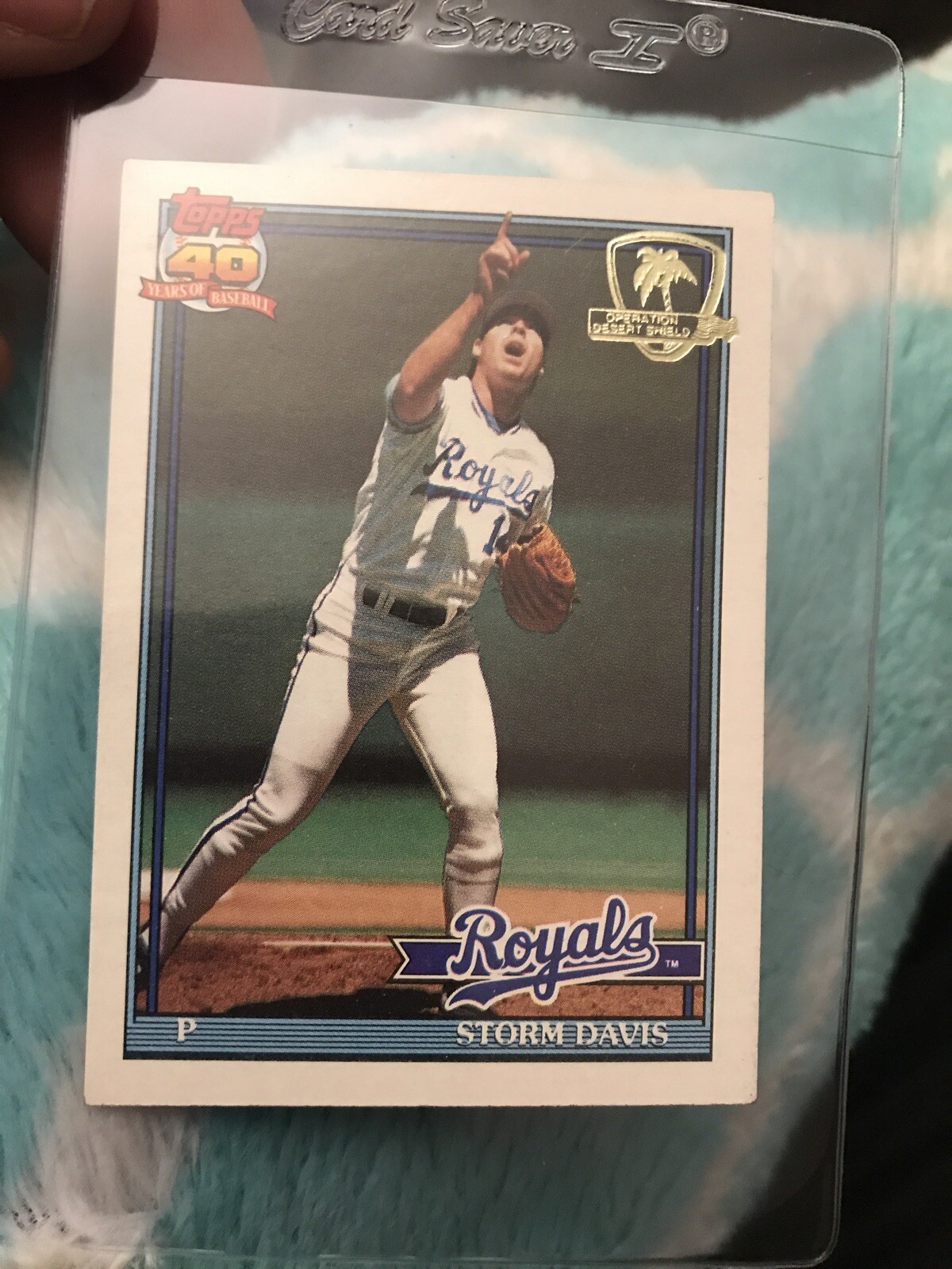 1991 TOPPS DESERT SHIELD STORM DAVIS # 22 Kansas City Royals Set Break