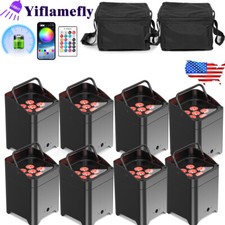 8PCS Uplight Wifi APP Wireless Control 6x18w RGBWAUV Battery LED Par Light W/Bag