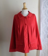 Bob Mackie -sz 1x Red Super Soft Comfy Woven Easy Elegance Sweater Jacket Blazer