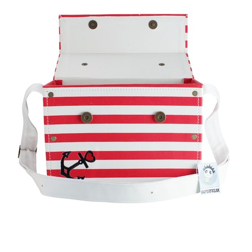 Kameratasche Koffertasche AHOI ANKER rot weiss gestreifte Tasche Umhängetasche - Picture 3 of 9