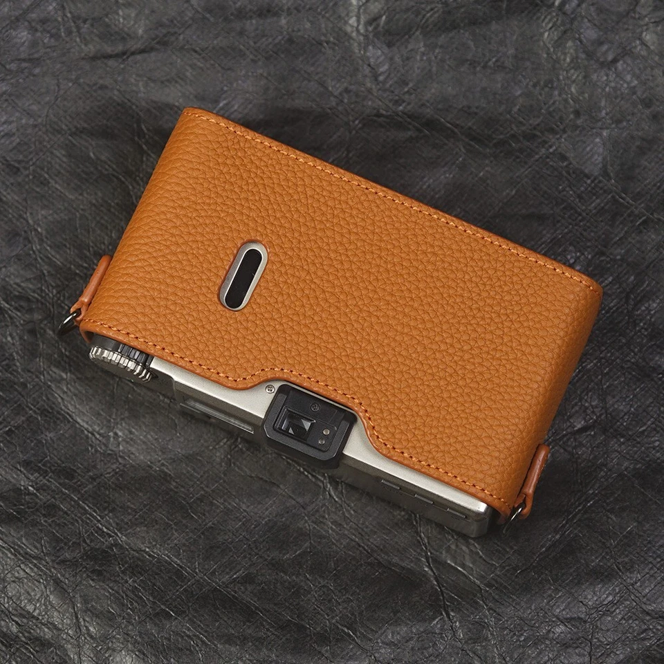 Capa bolsa meia câmera couro genuíno real para Leica Minilux Summarit 40mm - Imagem 3 de 4