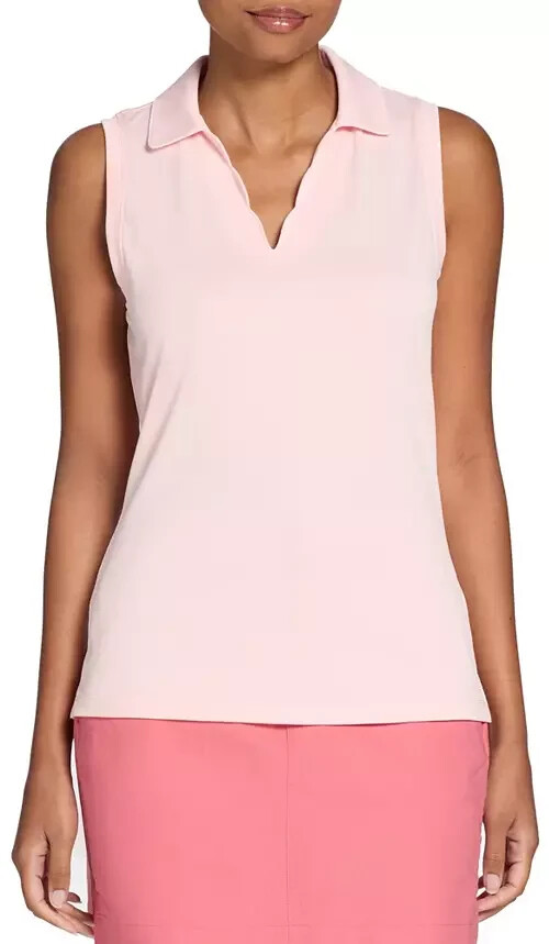 Женское поло для гольфа Walter Hagen Clubhouse с гребешком без рукавов Розовый шип Средний 5690₽