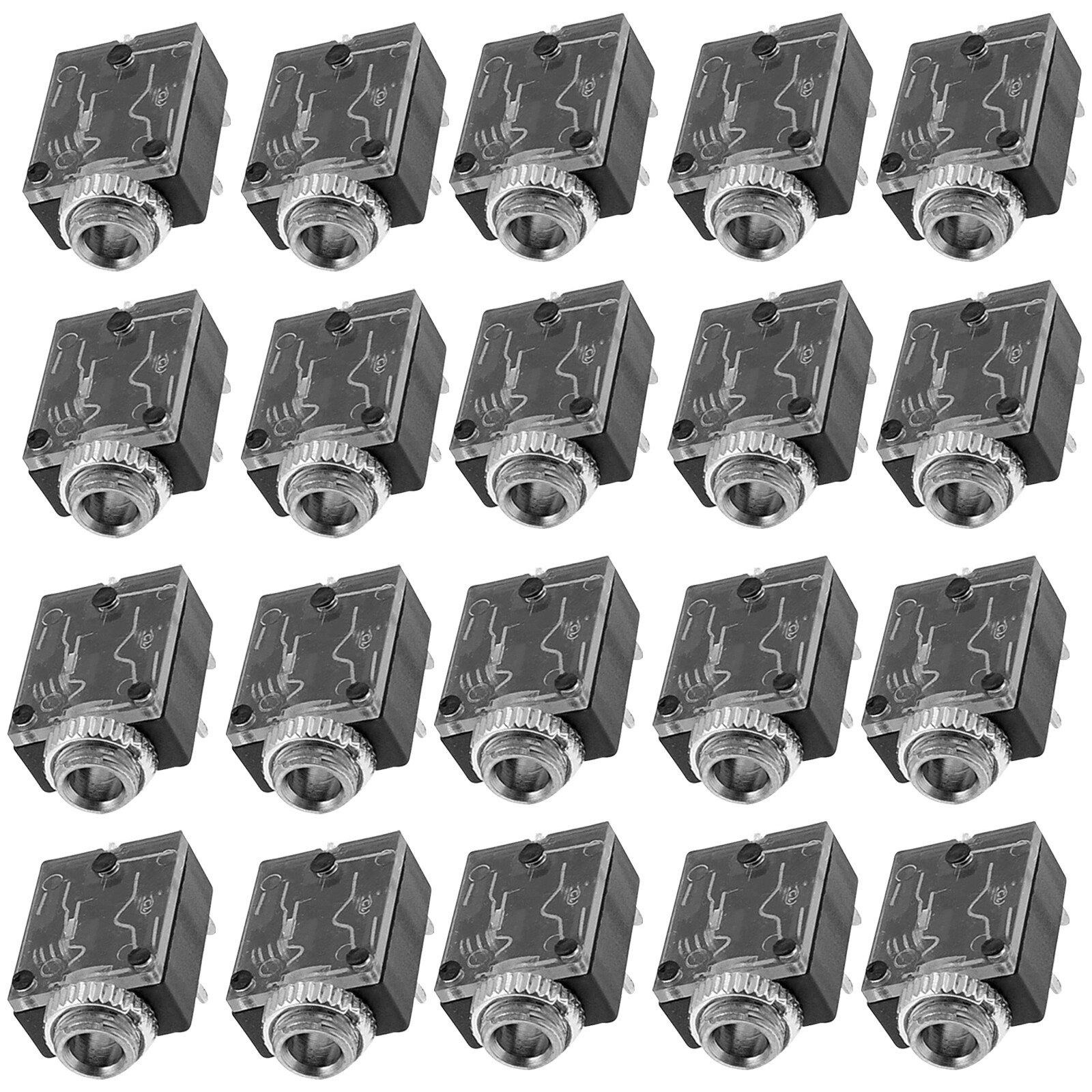 20 Pcs 5 Pin 3.5mm Audio Mono Jack Socket PCB Panel Mount for Headphone B